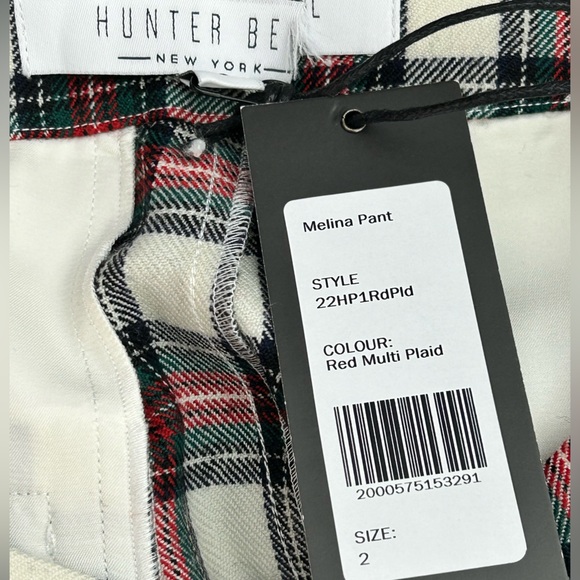 NWT Hunter Bell Melina Pant Red/Multi Plaid Sz 2 - Picture 8 of 9